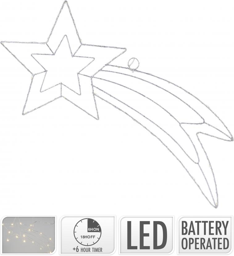 STAR WITH 25 WARM WHITE LED, METAL. DIA: 295MM, LEADWIRE 30CM. 3X AA BATTERY OPERATED, NOT INCLUDED. COLOUR: SILVER. PACKED WITH BACKPLANE/ 307X25X290MM, OPP BAG W/HEADER+BACKCARD - photo 11