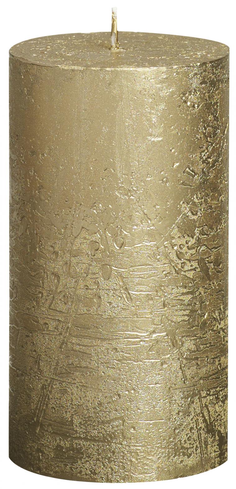 Bougie cylindre rustique Fading métallique or 130/68 - photo 8