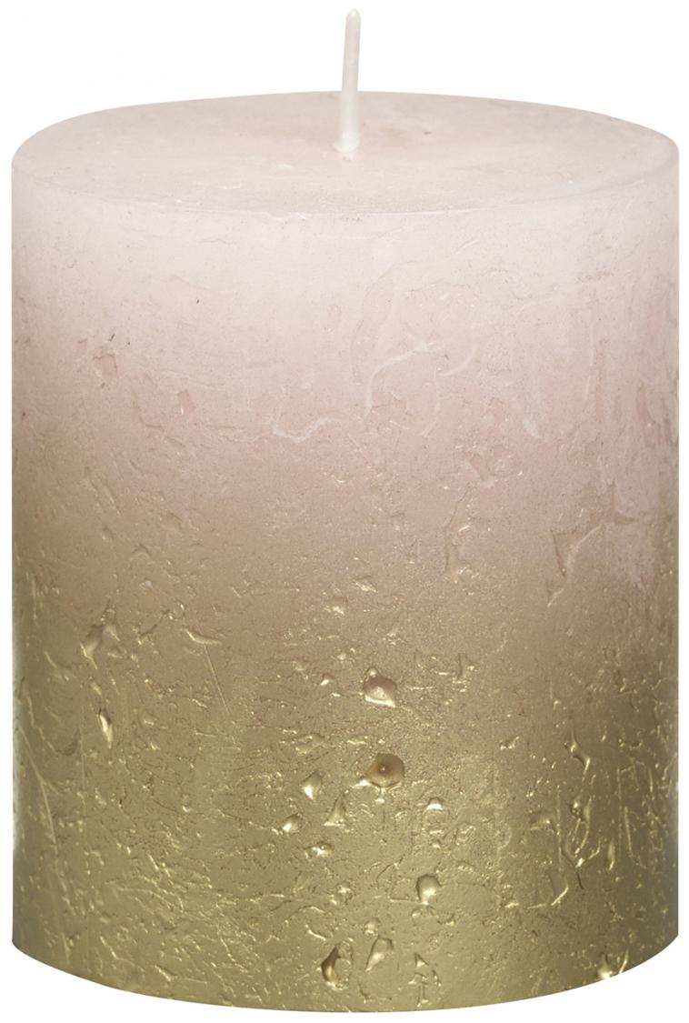 Bougie cylindre rustique Fading métallique champagne 80/68 - photo 10