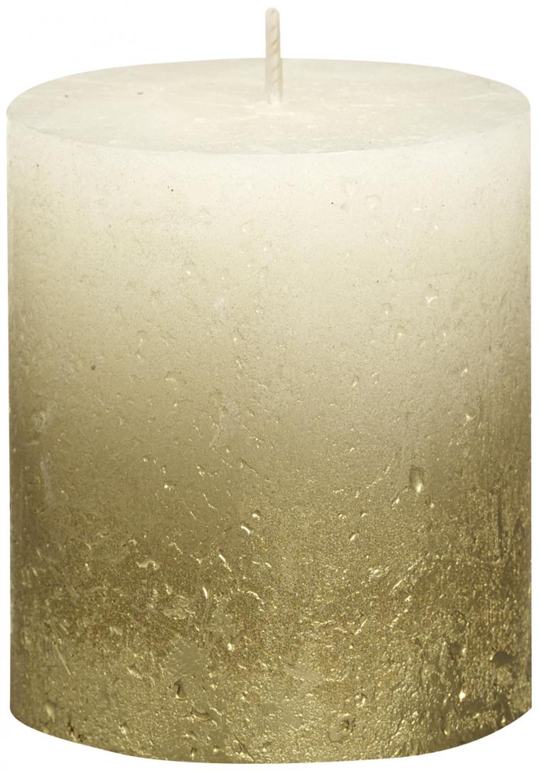 Bougie cylindre rustique Fading métallique champagne 130/68 - photo 11