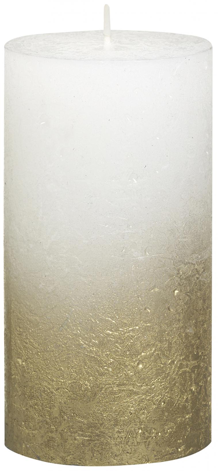 Bougie cylindre rustique Fading métallique or 130/68 - photo 6
