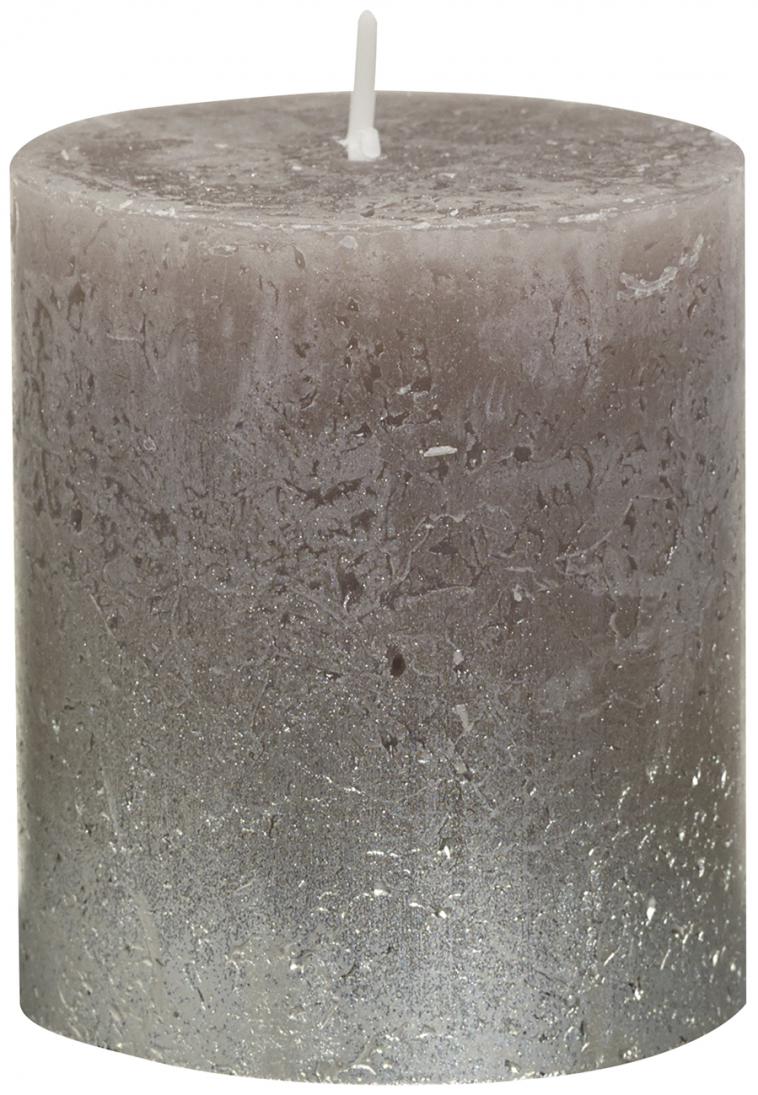 Bougie cylindre rustique Fading métallique champagne 80/68 - photo 3