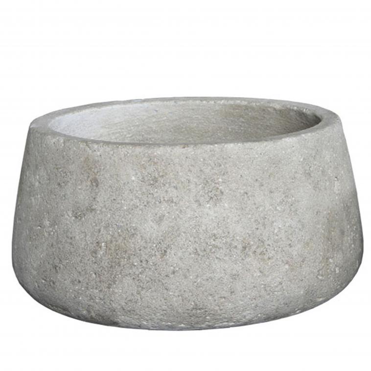 Pot rond haut en cement avec poignee en corde - photo 13