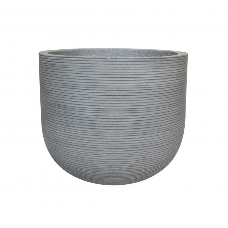 Pot rond haut en cement avec poignee en corde - photo 17